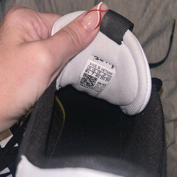 adidas VL Court 3.0 Black Suede 3 White Striped Low Top Sneakers Womens Size 8.5 - Picture 7 of 7